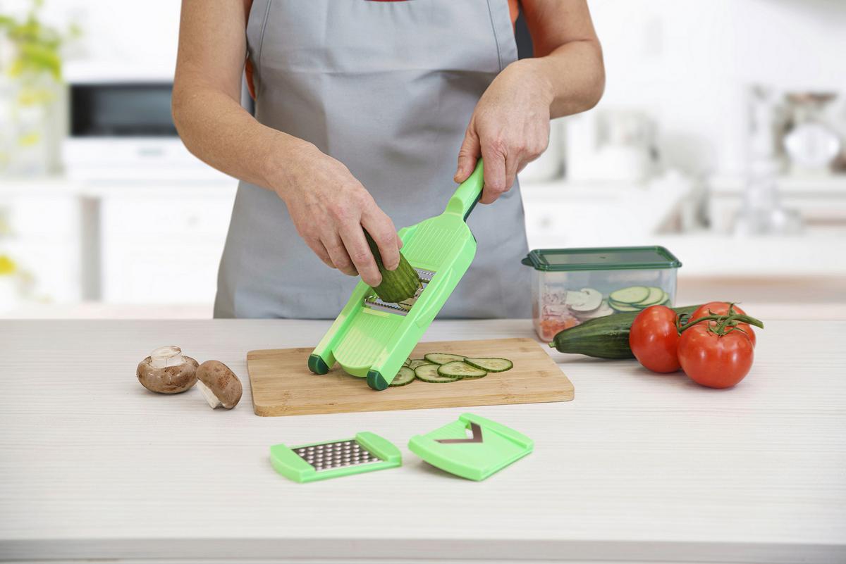 Küchenhelfer-Set Nicer Dicer Speed Light 5 -Teilig. - Grün, Basics, Kunststoff/Metall - Genius