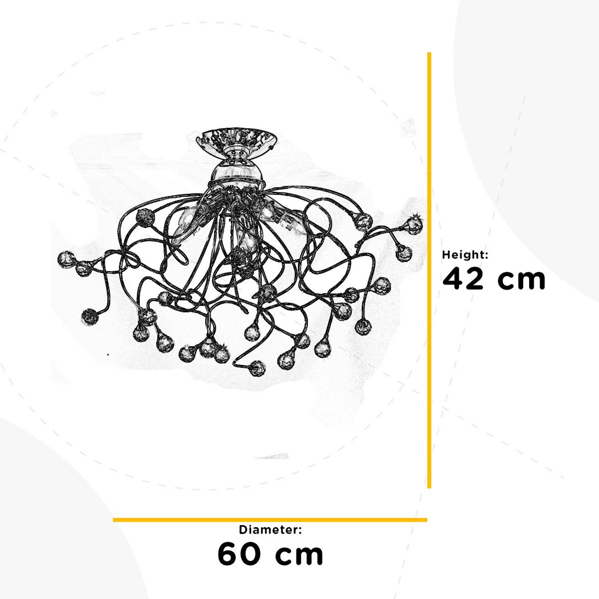 Deckenleuchte 4726/Pl5 - Chromfarben, KONVENTIONELL, Glas/Metall (60/42cm)