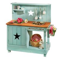 Matschküche Adventurer Star Holz Petrol LxBxH: 80x40x90 cm - Petrol/Braun, Basics, Holz/Metall (80/40/90cm) - MUDDY BUDDY