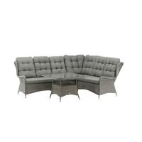 Loungegarnitur Washington - Grau, KONVENTIONELL, Kunststoff/Textil - Gardenson
