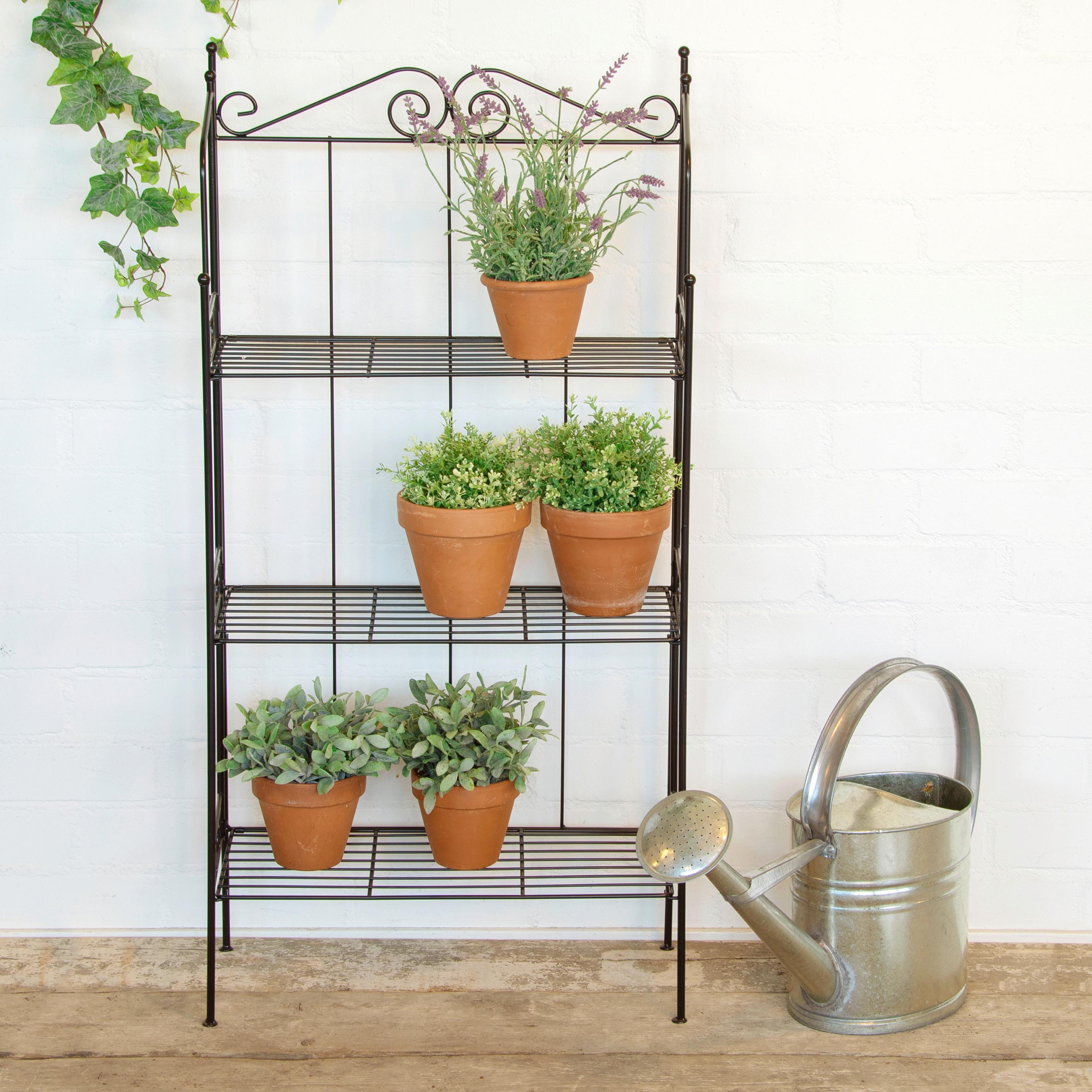 Blumentisch BPH151 - Schwarz, Basics, Metall (56/26/110cm)