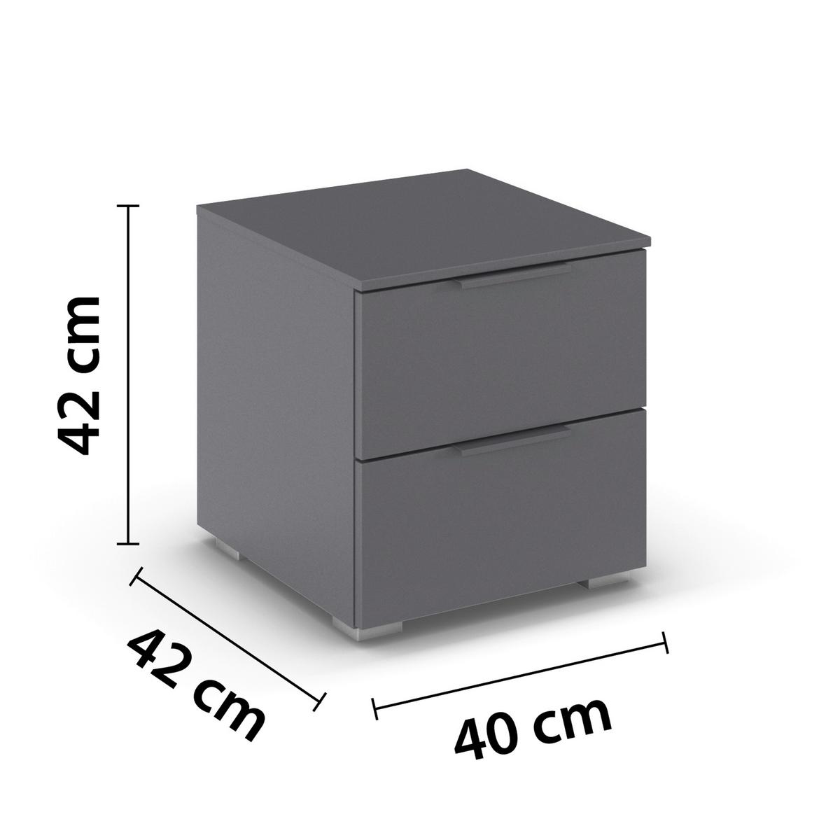 Nachtkästchen Alabama, Grau B: 40 Cm - Alufarben/Grau, MODERN, Holzwerkstoff (40/42/42cm) - Rauch Möbel