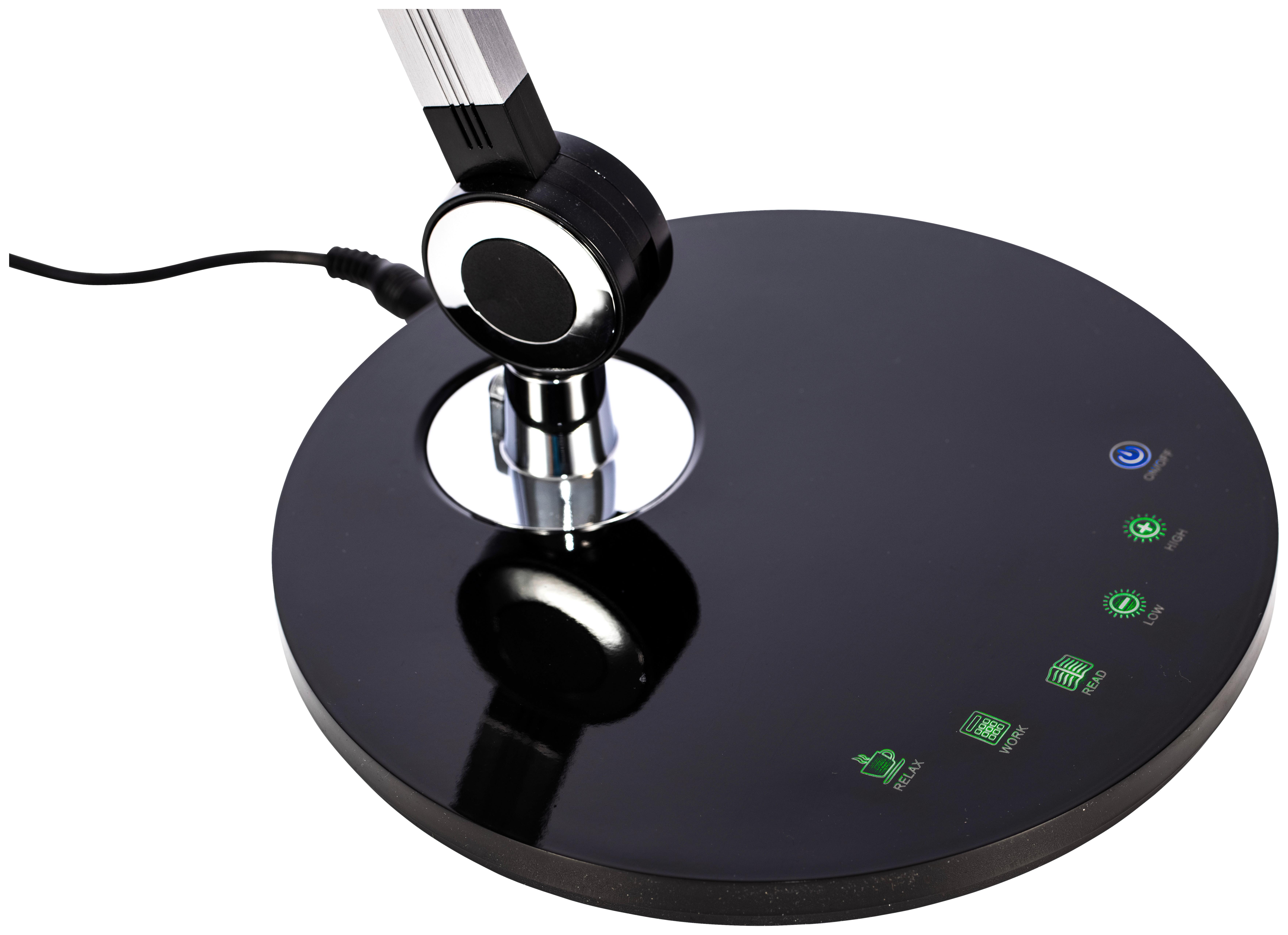 LED lampa na písací stôl Eda, vrát. LED 9W - čierna/sivá, Modern, kov/plast (20/80cm) - Mömax