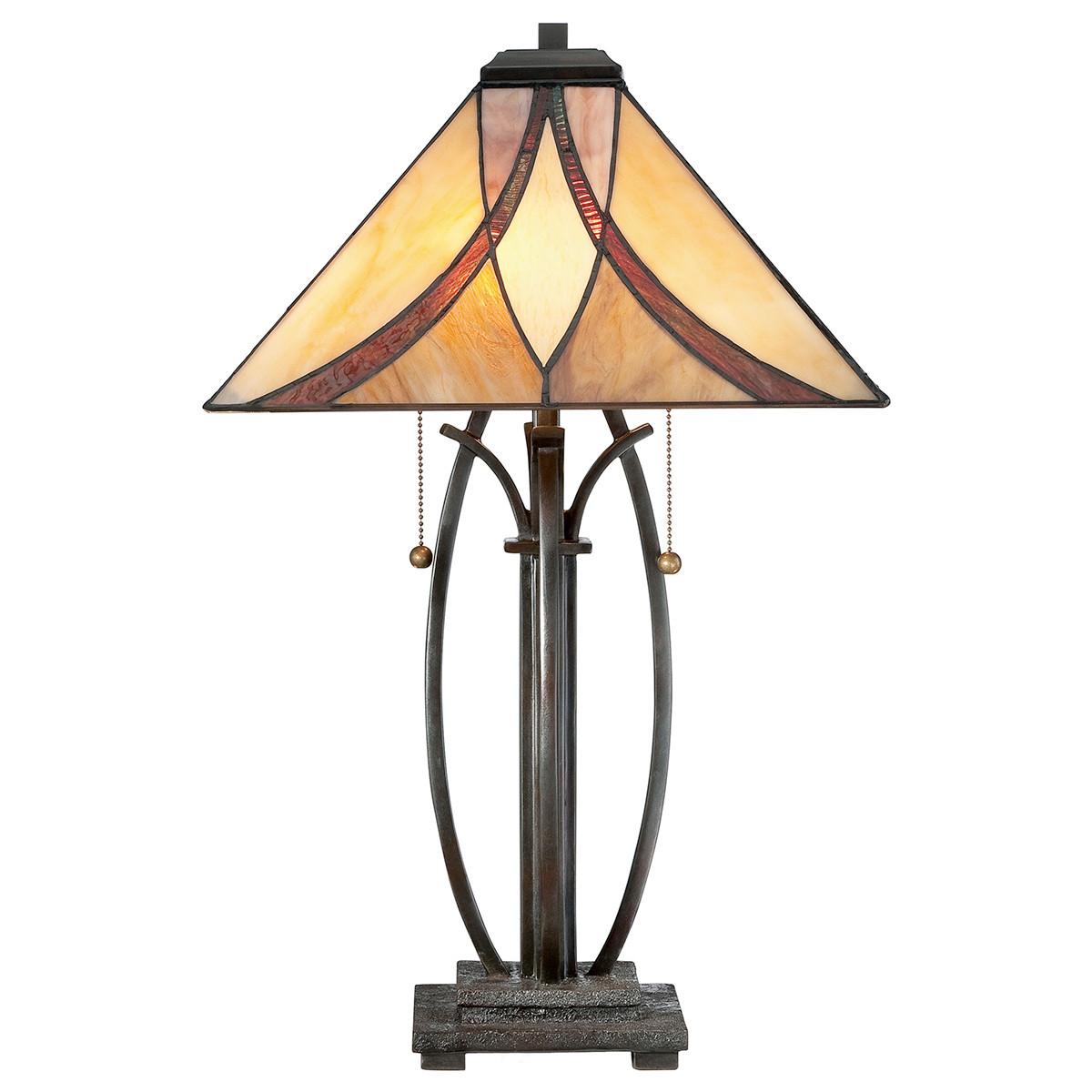 Tischlampe Asheville Bronzenfarbe