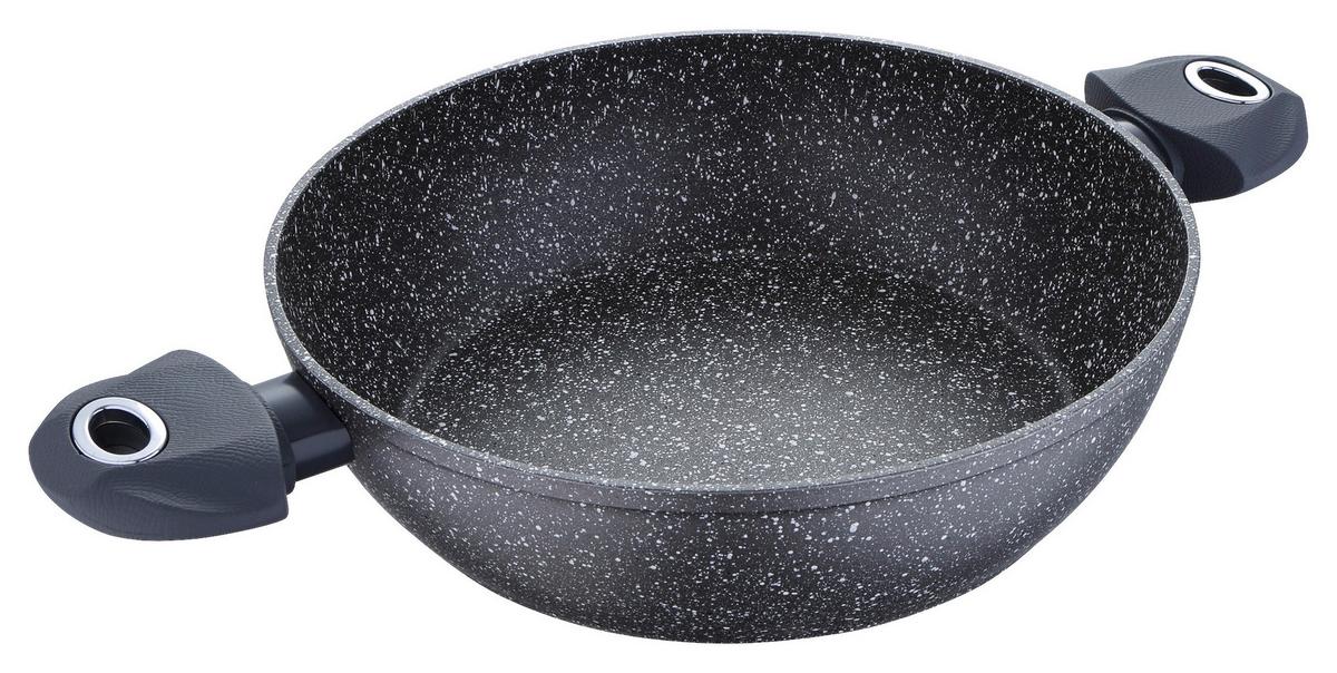 Schmortopf 2,5 L Metall Kunststoff Kratzfest - Grau, Basics, Kunststoff/Metall (26cm)