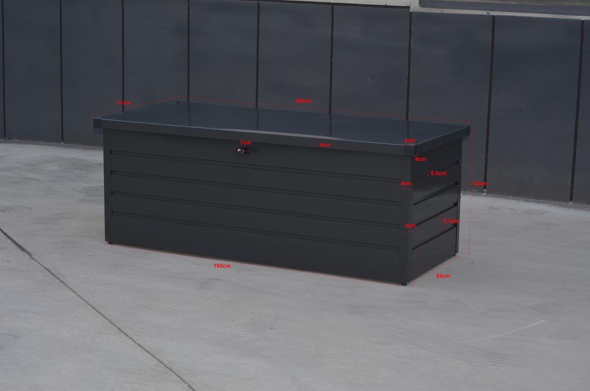 Kissenbox Robus - Anthrazit, MODERN, Metall (165/63/71cm) - Beldano