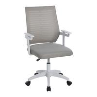 Otočná stolička ARIANA - sivá/biela, Modern, textil/plast (55/90-100/55cm) - Mömax