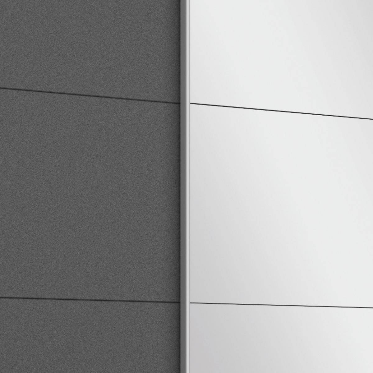Schwebetürenschrank M. Spiegel 181cm Belluno, Grau Metallic - Grau, MODERN, Holzwerkstoff (181/230/62cm) - Rauch Möbel