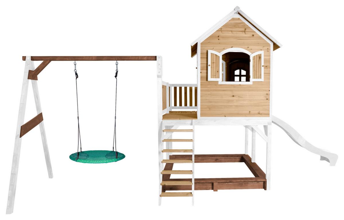 Spielturm A030.154.91 - Weiß/Braun, KONVENTIONELL, Holz (613/291/277cm) - Ambia Garden