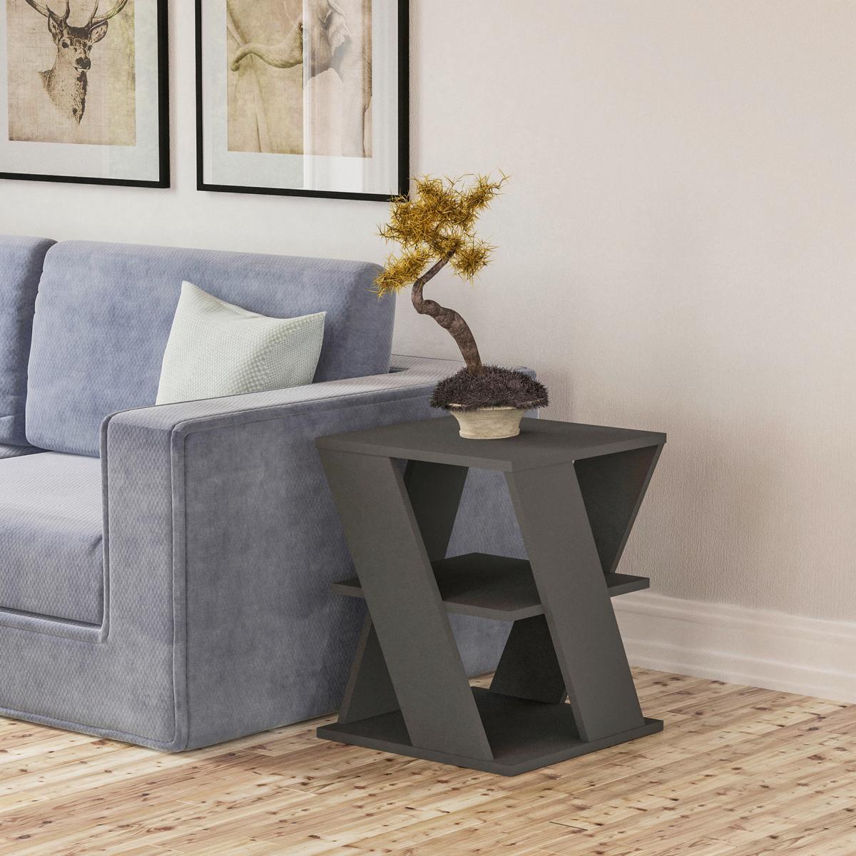 Couchtisch Cyclo Anthrazit B: 55 cm - Anthrazit, Design, Holzwerkstoff (55/55/55cm) - Livetastic