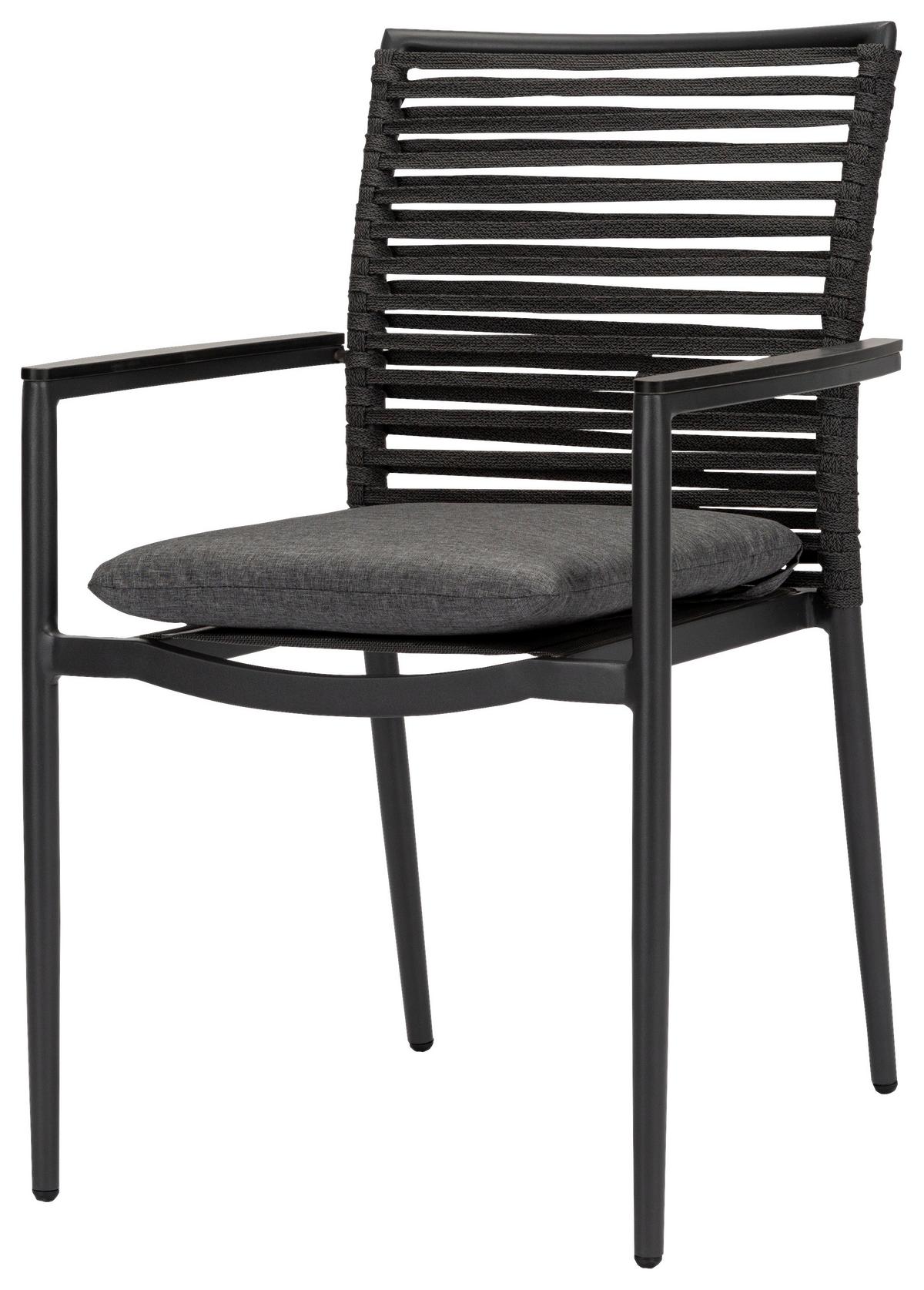 Gartenset 5-Tlg. Metall/Textil /Kunststoff/Holzwerkstoff - Dunkelgrau/Anthrazit, Basics, Holzwerkstoff/Kunststoff (180+68/98/74cm) - Acamp