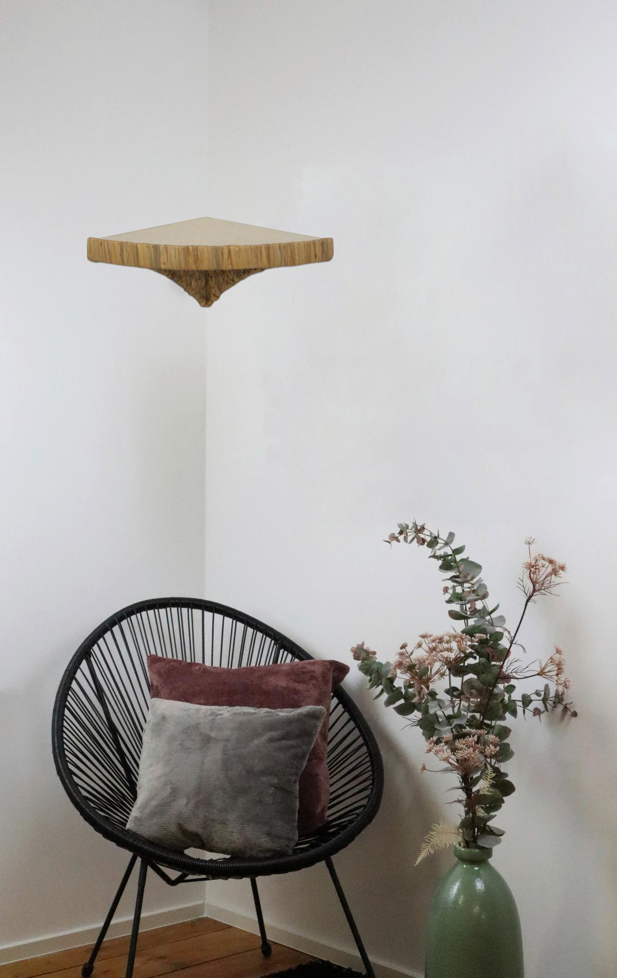 Wandmulde Filou Naturfarben L: 38 cm - Naturfarben, Naturmaterialien/Metall (38/56/20cm)