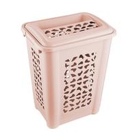Wäschetonne mit Deckel Per Rosa, 45x60x34 cm - Taupe/Rosa, Basics, Kunststoff (45/34/60cm)
