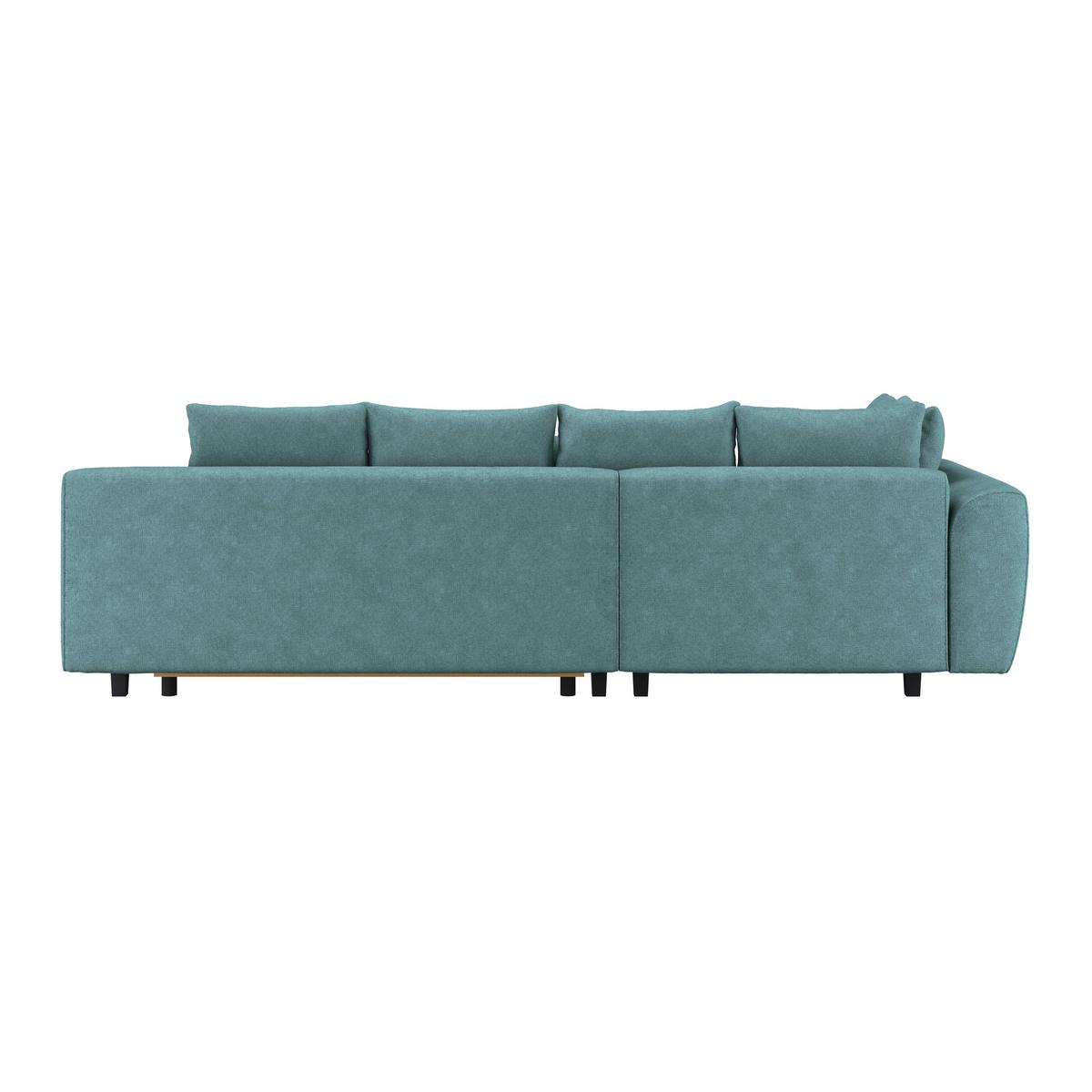 Ecksofa Mendoza - Petrol/Schwarz, Design, Textil (197/309cm) - Ondega