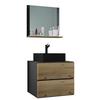 Badezimmer Lendas Bl M - Honigeiche/Anthrazit, MODERN, Glas/Keramik (61cm) - MID.YOU
