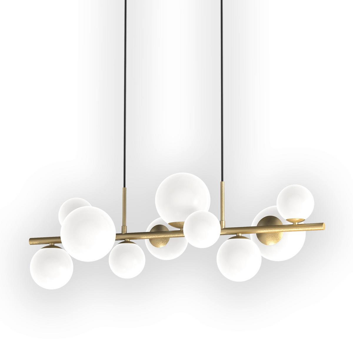 Pendelleuchte Paloma Goldfarben L: 56 cm - Goldfarben, Design, Glas/Metall (86/33/150cm)