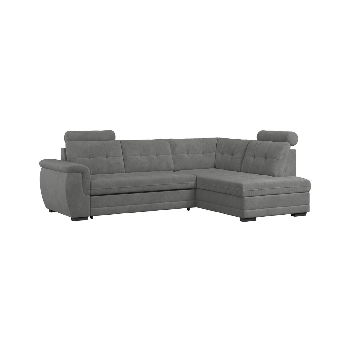 Ecksofa mit Schlaffunktion Falco new Braun 251x183 cm - Schwarz/Braun, KONVENTIONELL, Textil (251/183cm) - Ondega