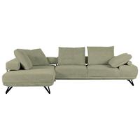 Ecksofa Bolzano - Schwarz/Grün, KONVENTIONELL, Textil (240/310cm) - MID.YOU