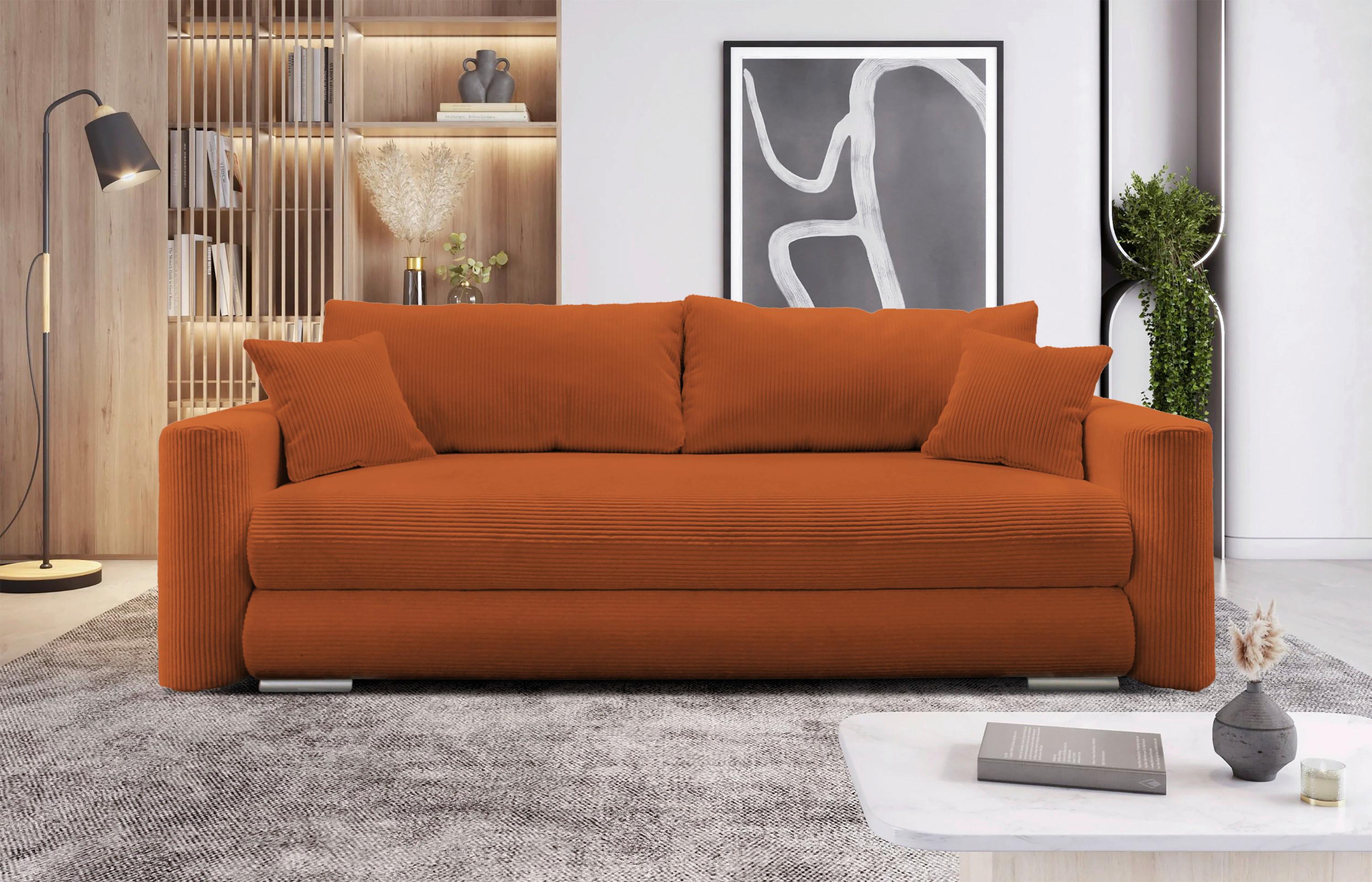 Schlafsofa Ralf Kupferfarben B: 232 cm - Silberfarben/Kupferfarben, Design, Textil (232/88/105cm) - MID.YOU