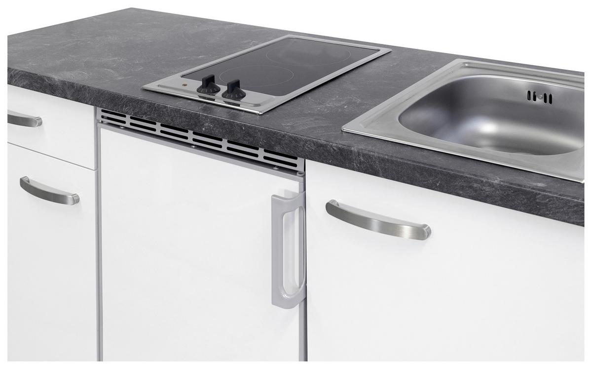 Konyhablokk Alba Gépekkel - fehér/magasfényű fehér, Modern, faalapú anyag (150,5cm)