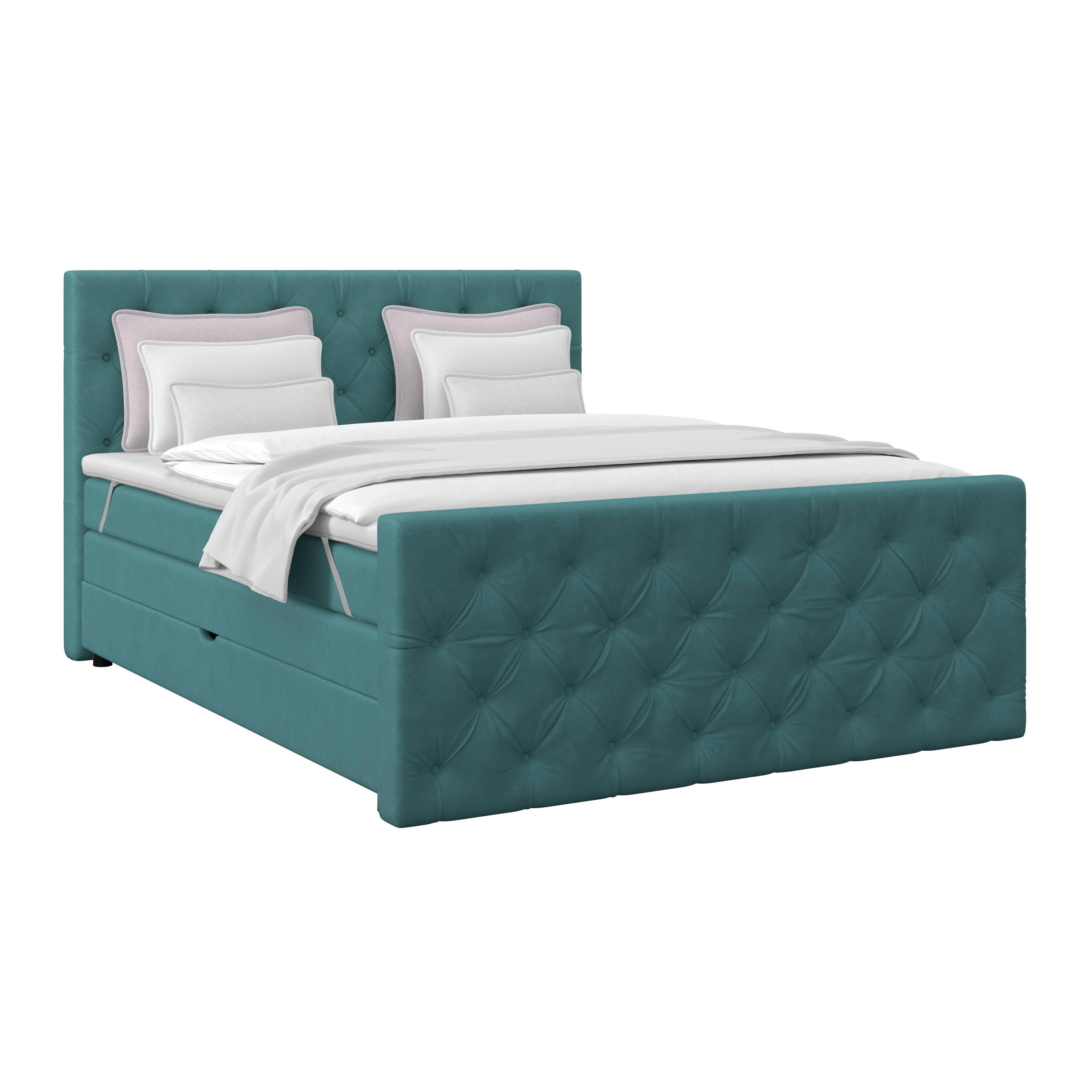 Boxspringbett Elio Petrol 180x200 cm H4