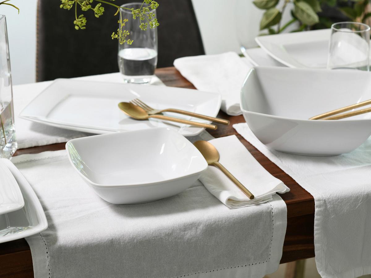 Servierset Victoria Porzellan 2x Schalen, 1x Platte - Weiß, Basics, Keramik - Creatable