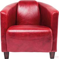 Sessel Cigar Lounge Red - Dunkelbraun/Rot, Design, Leder (70/72/83cm) - Kare-Design