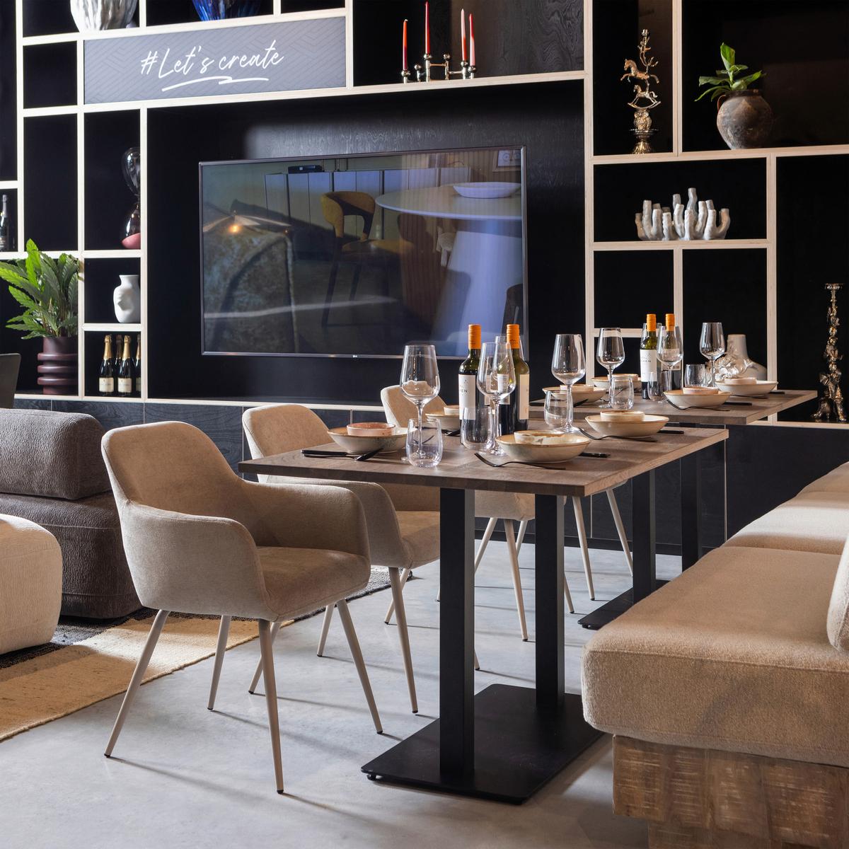 TISCHGESTELL Bistro Schwarz B: 80cm - Schwarz, MODERN, Metall (80/72/40cm) - Livetastic