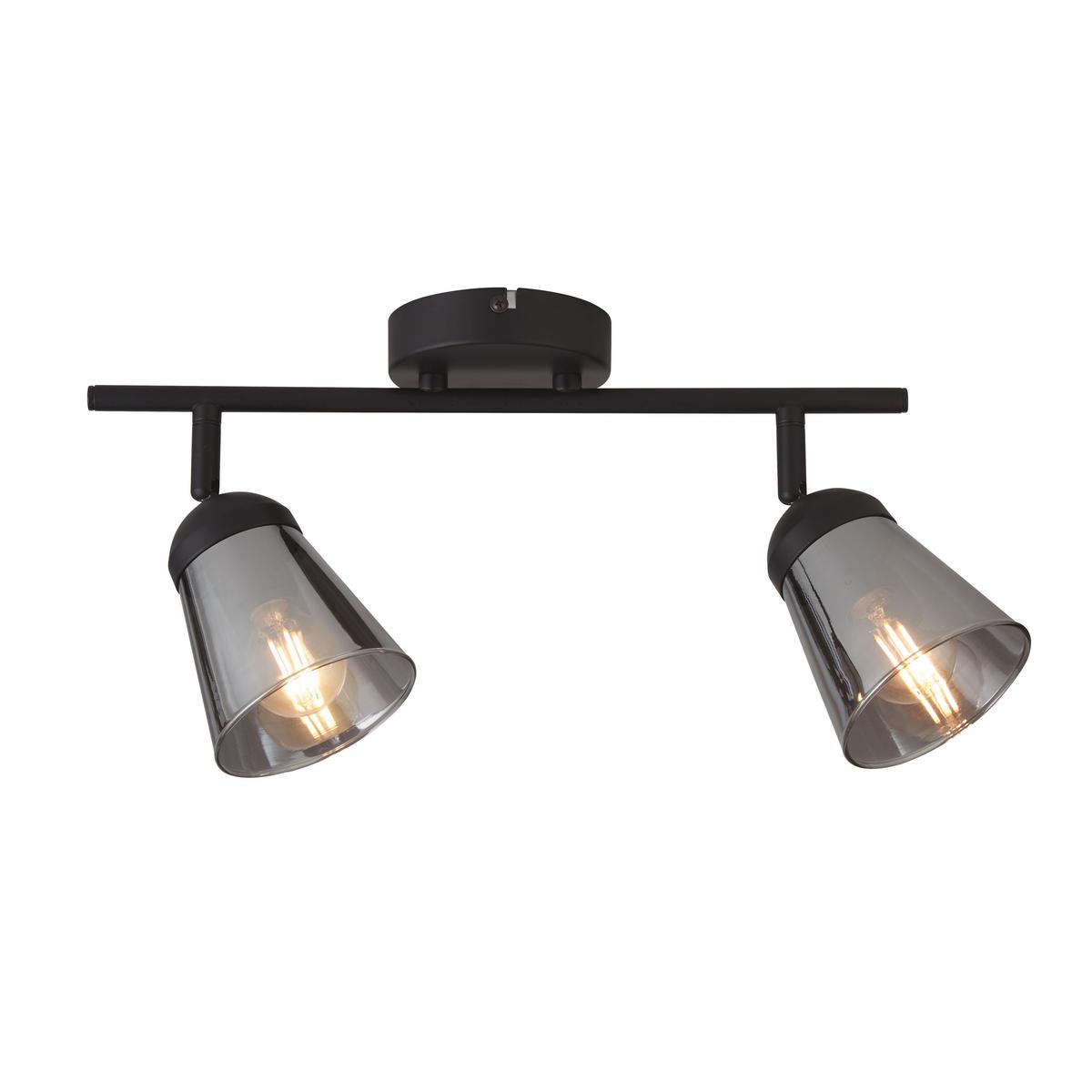 Deckenstrahler 61170-2sm - Schwarz, Basics, Glas/Metall (50/25/13cm)