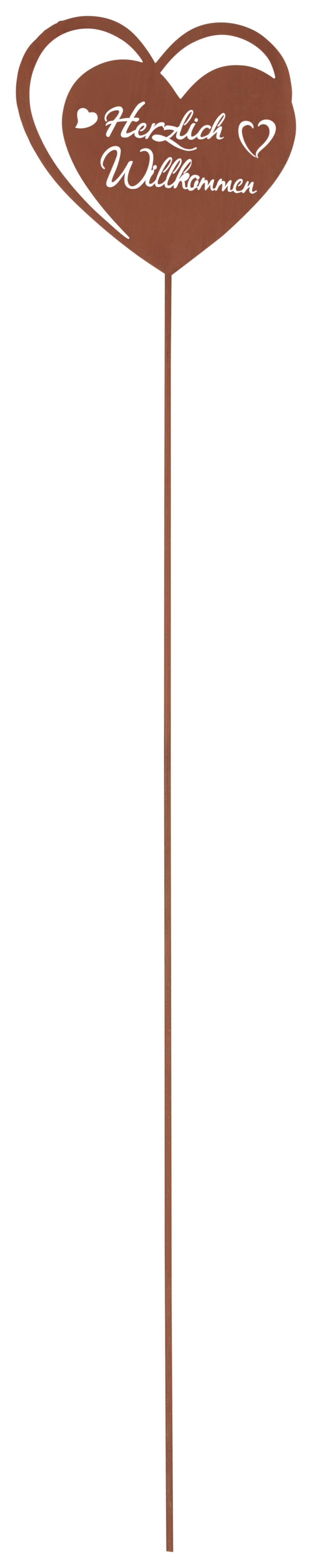 Gartenstecker Fiora - Rostfarben, KONVENTIONELL, Metall (14/75cm) - Luca Bessoni