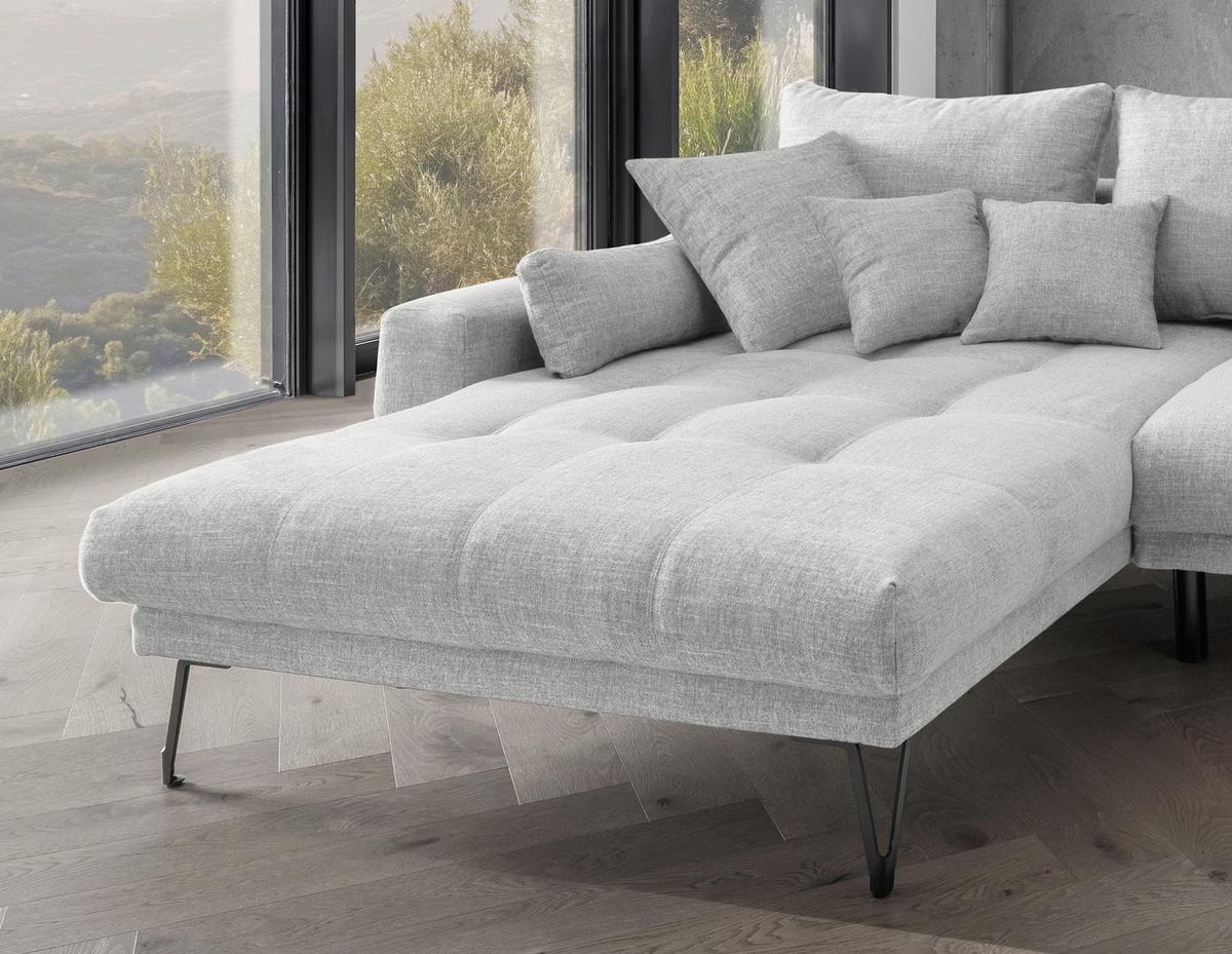 Ecksofa Garda, Weiß S: 192x310 Cm - Schwarz/Weiß, KONVENTIONELL, Textil (192/310cm) - Livetastic