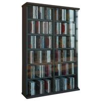 CD Regál Roma čierny - čierna, Konventionell, kompozitné drevo/sklo (60/92/18cm) - MID.YOU
