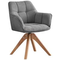 Armlehnstuhl Dian 325 - Hellbraun/Grau, MODERN, Holz/Textil (63/84/61cm) - Kayoom