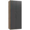 Drehtürenschrank Mit Schubladen 100cm Level - Eichefarben/Graphitfarben, MODERN, Holzwerkstoff (100/236/58cm) - MID.YOU