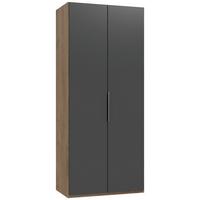 Drehtürenschrank Mit Schubladen 100cm Level - Eichefarben/Graphitfarben, MODERN, Holzwerkstoff (100/236/58cm) - MID.YOU