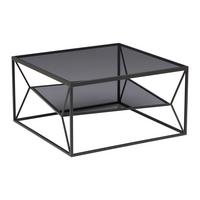 KONFERENČNÍ STOLEK ANGEL - šedá/černá, Moderní, kov/sklo (70/70/38cm) - Premium Living