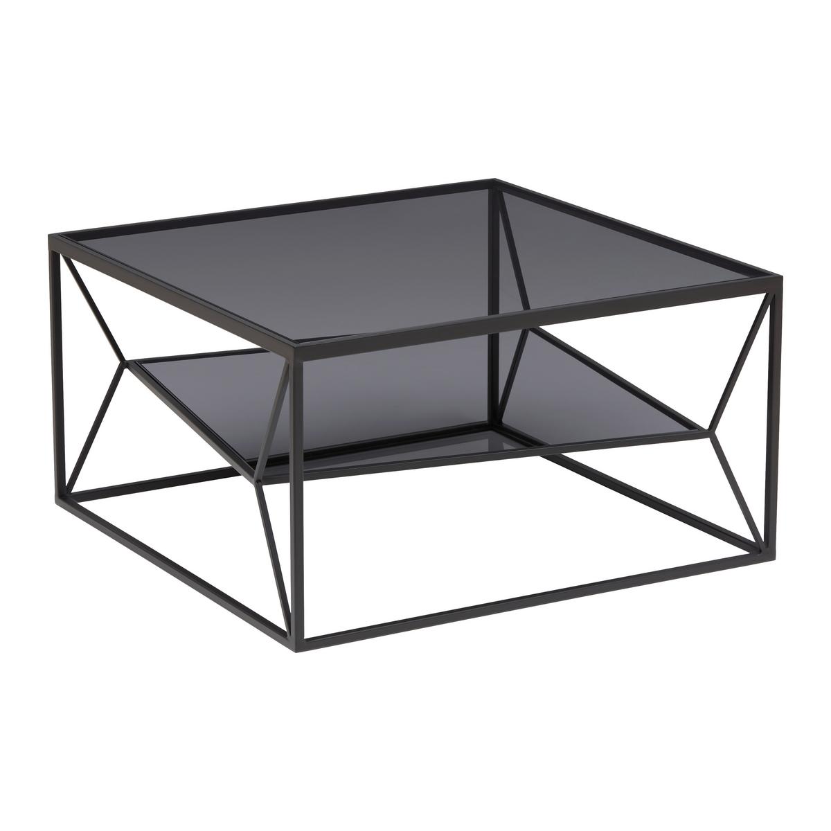 KONFERENČNÍ STOLEK ANGEL - šedá/černá, Moderní, kov/sklo (70/70/38cm) - Premium Living