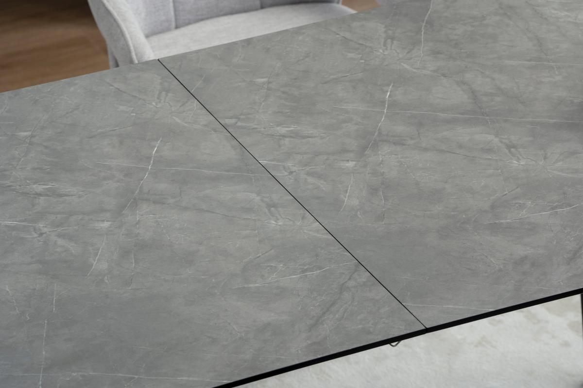 Esstisch Alvaro - Schwarz/Grau, LIFESTYLE, Holzwerkstoff/Metall (180/220/75/100cm) - MID.YOU