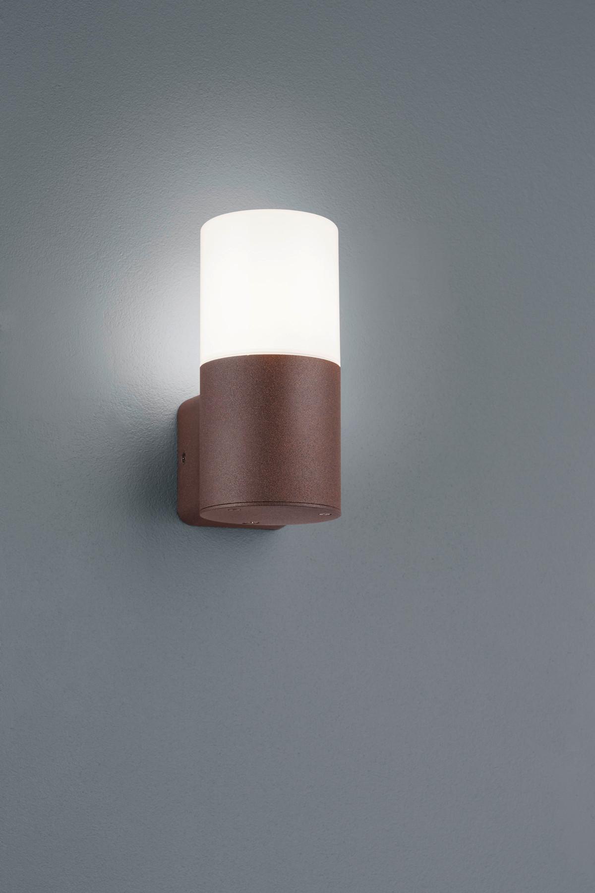Außenwandleuchten Hoosic 28w Acryl Aluminium, Wandmontage - Rostfarben/Weiß, KONVENTIONELL, Kunststoff/Metall (8,5/17,5cm) - Trio Leuchten