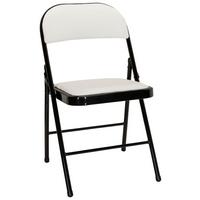 Klappstuhl Tudela Pu Schwarz/weiß Lederlook - Schwarz/Weiß, Basics, Textil/Metall (44/80/49cm) - MID.YOU