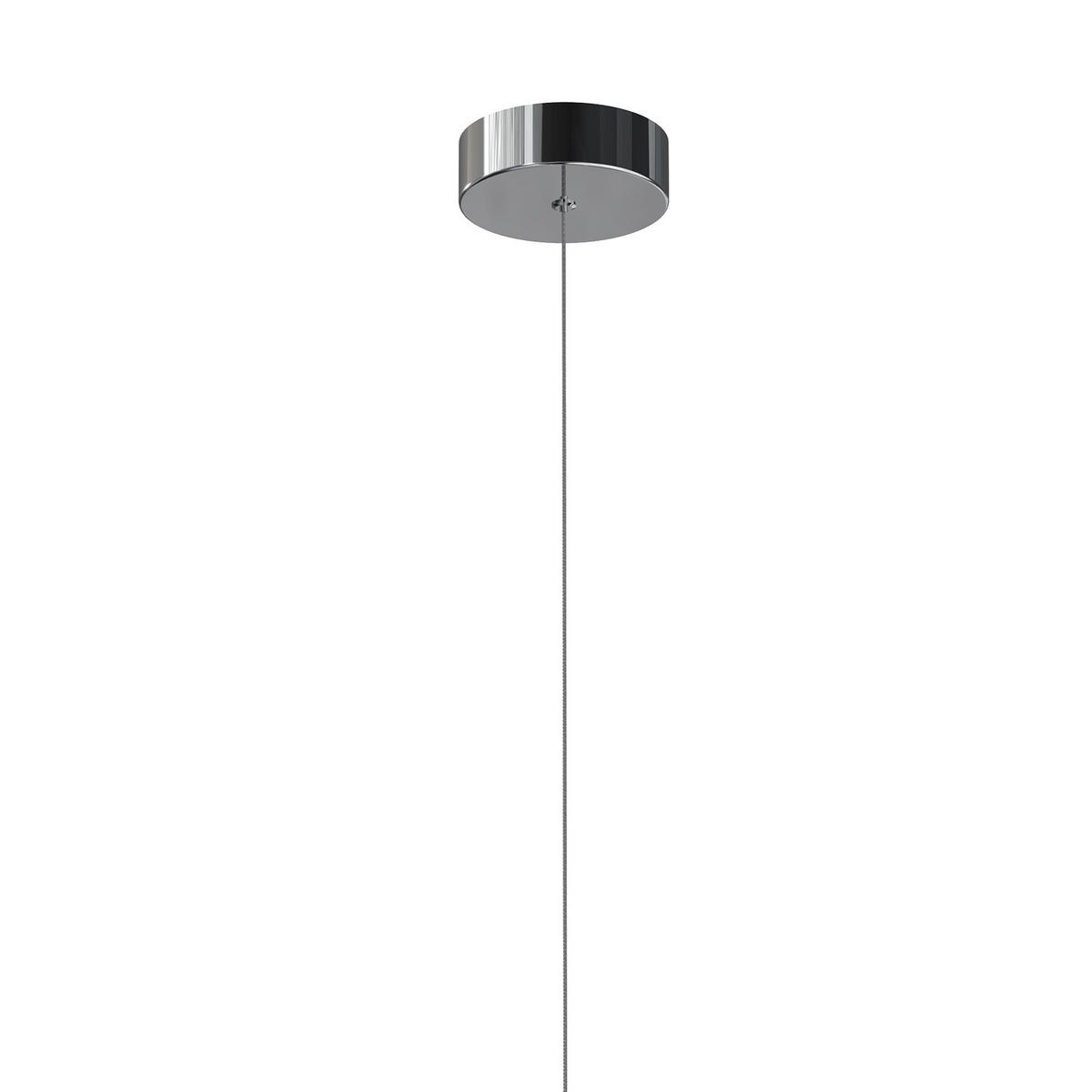 LED-Hängeleuchte Loop Klar Chromfarben L: 50 cm - Klar/Chromfarben, Design, Glas/Metall (50/50/150cm)
