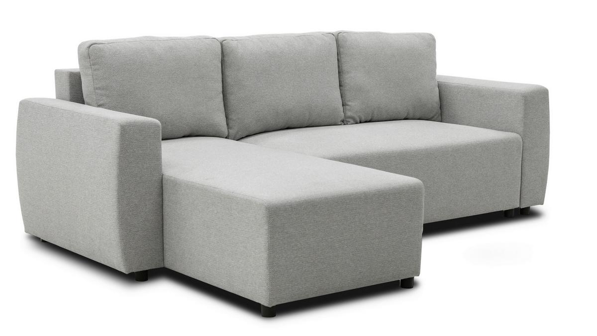 Ecksofa Pharell - Schwarz/Grau, Basics, Textil (155/230cm) - Livetastic