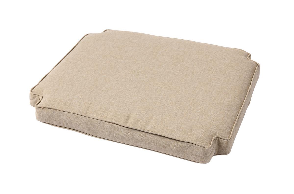 Stuhlkissen Rosenborg 52x50x5 cm - Sandfarben, Natur, Kunststoff (52/50/5cm) - Gardenson