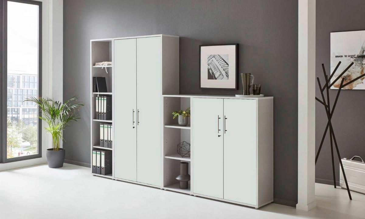 Büro Office Edition Grau/weiß - Weiß/Grau, MODERN, Holzwerkstoff - MID.YOU