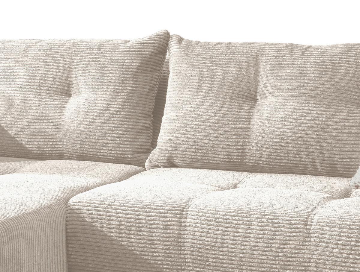 Ecksofa mit Liegefunktion Restato Beige Cord - Beige/Schwarz, MODERN, Holz/Textil (177/246cm) - MID.YOU