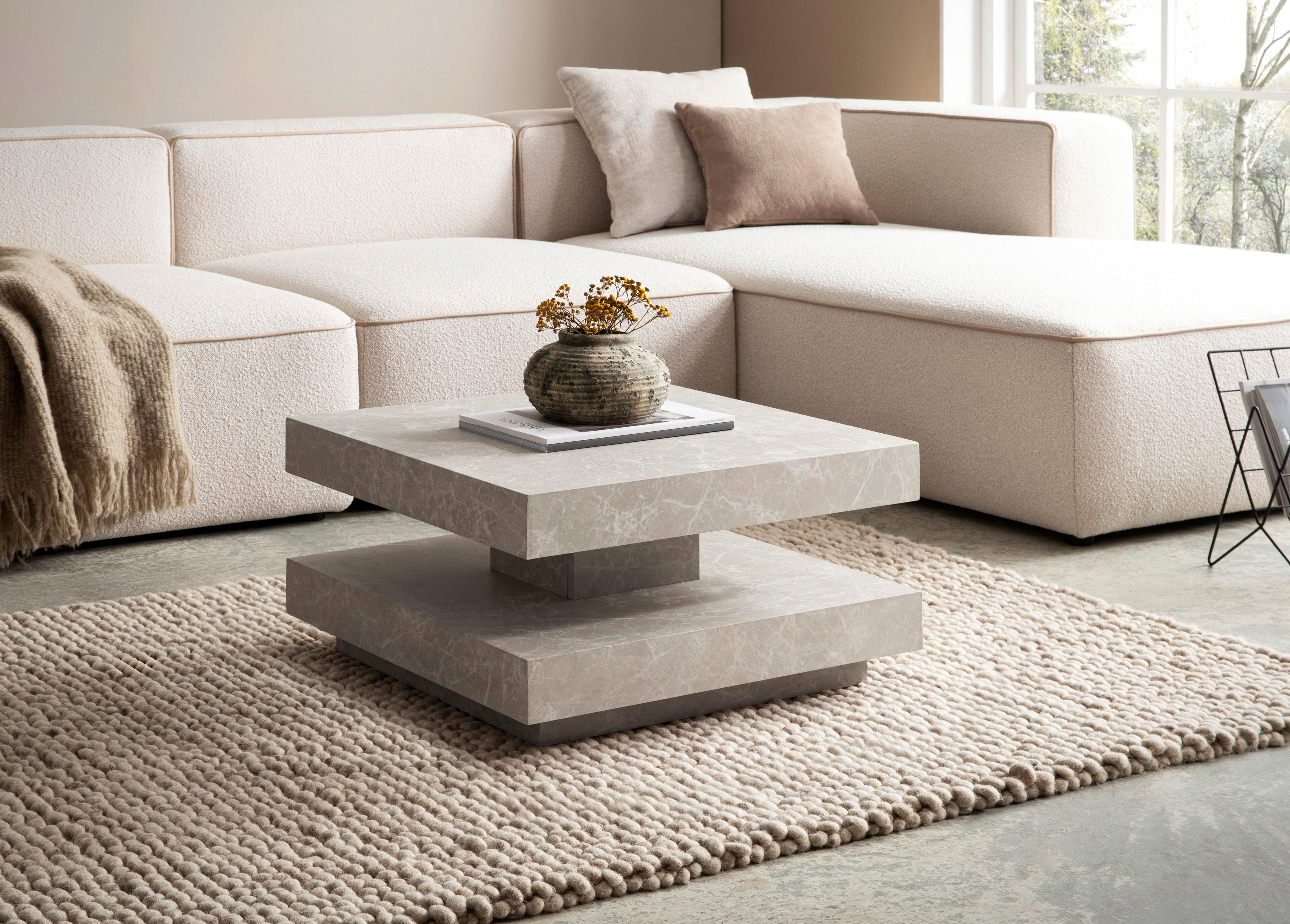 Couchtisch Sandfarben L: 60 Cm - Sandfarben, Design, Holzwerkstoff (60/60/34cm) - Livetastic