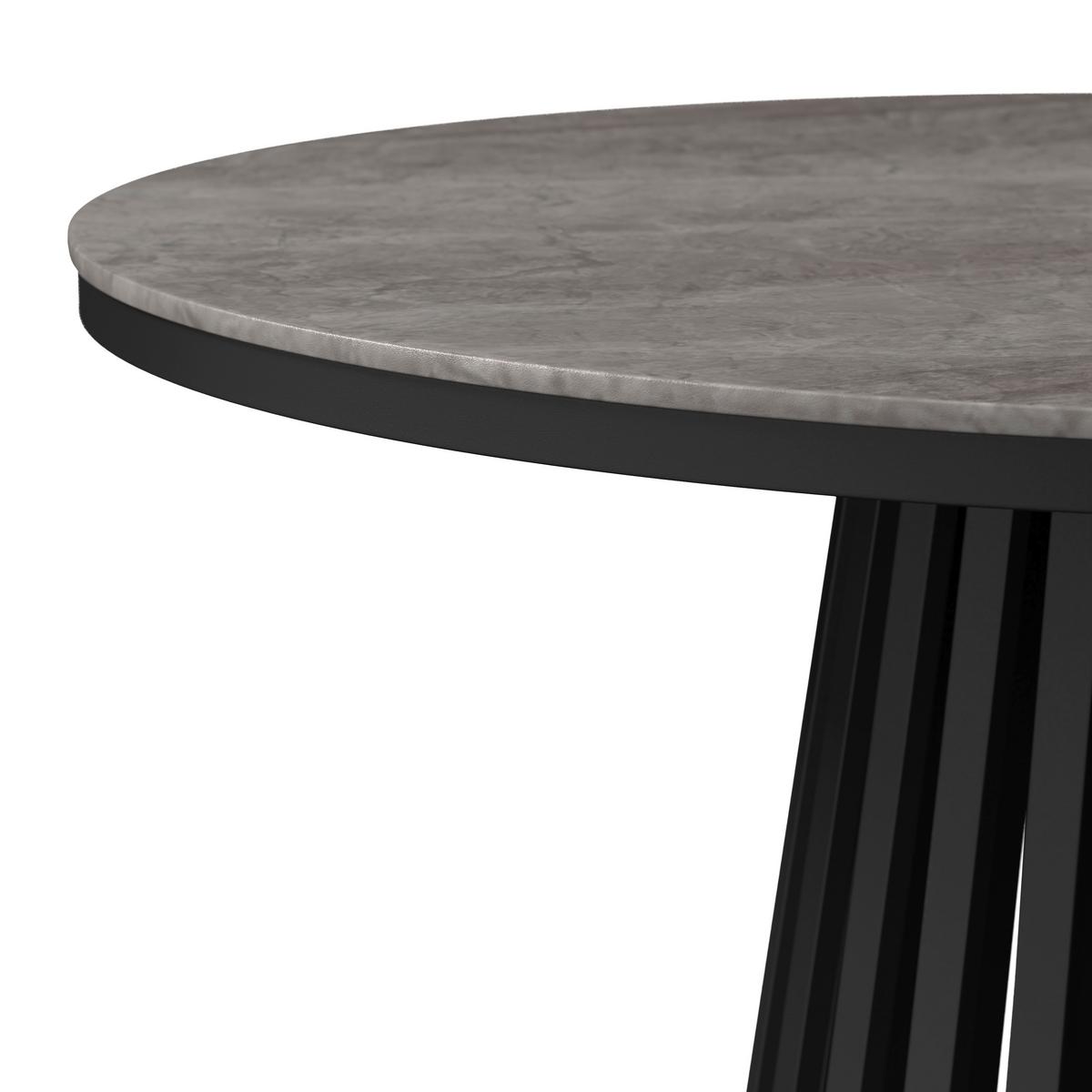 Jídelní stůl Pela, P: 110 cm - šedá/černá, Moderní, kov/kompozitní dřevo (110/110/75cm) - Bessagi Home