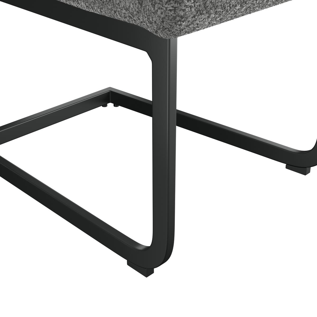 Schwingstuhl Terri Grau Gepolstert - Schwarz/Grau, MODERN, Textil/Metall (46/95/64cm) - MID.YOU