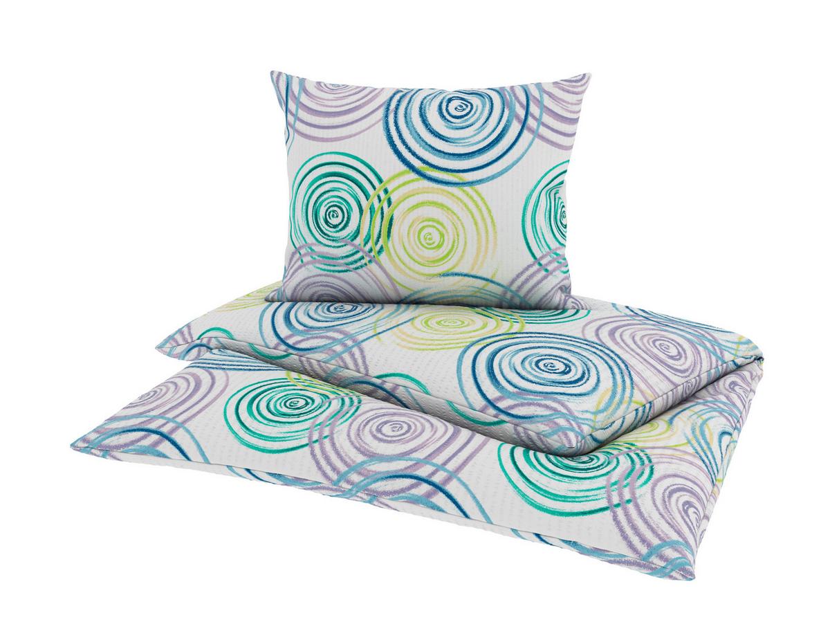Bettwäsche Tara - Blau/Grün, MODERN, Textil - Luca Bessoni