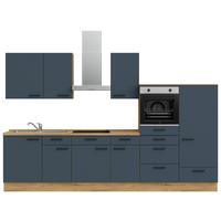 Küchenleerblock Easytouch Low-Line, L8 Rechts - Blau/Eichefarben, MODERN, Holzwerkstoff (330cm) - Nobilia